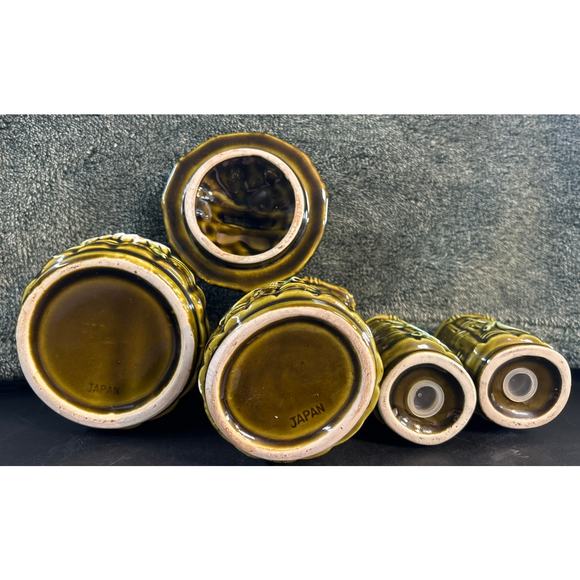 Flambro Ceramic Bamboo Design Kitchen Set c1970 - Picture 6 of 9